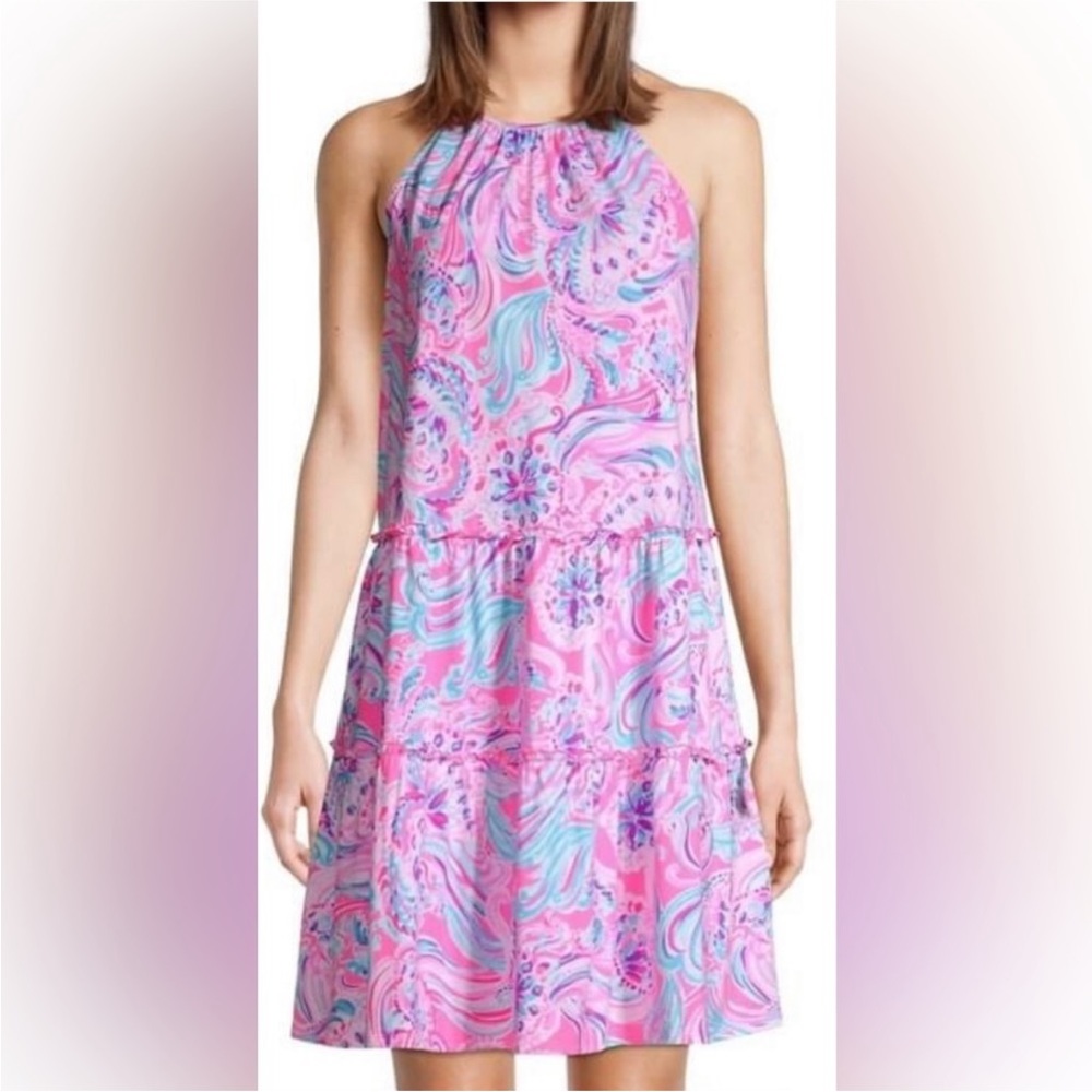 LILLY PULITZER Evalyn Swing Dress- Med- Prosecco Pink Don’t Be Jelly